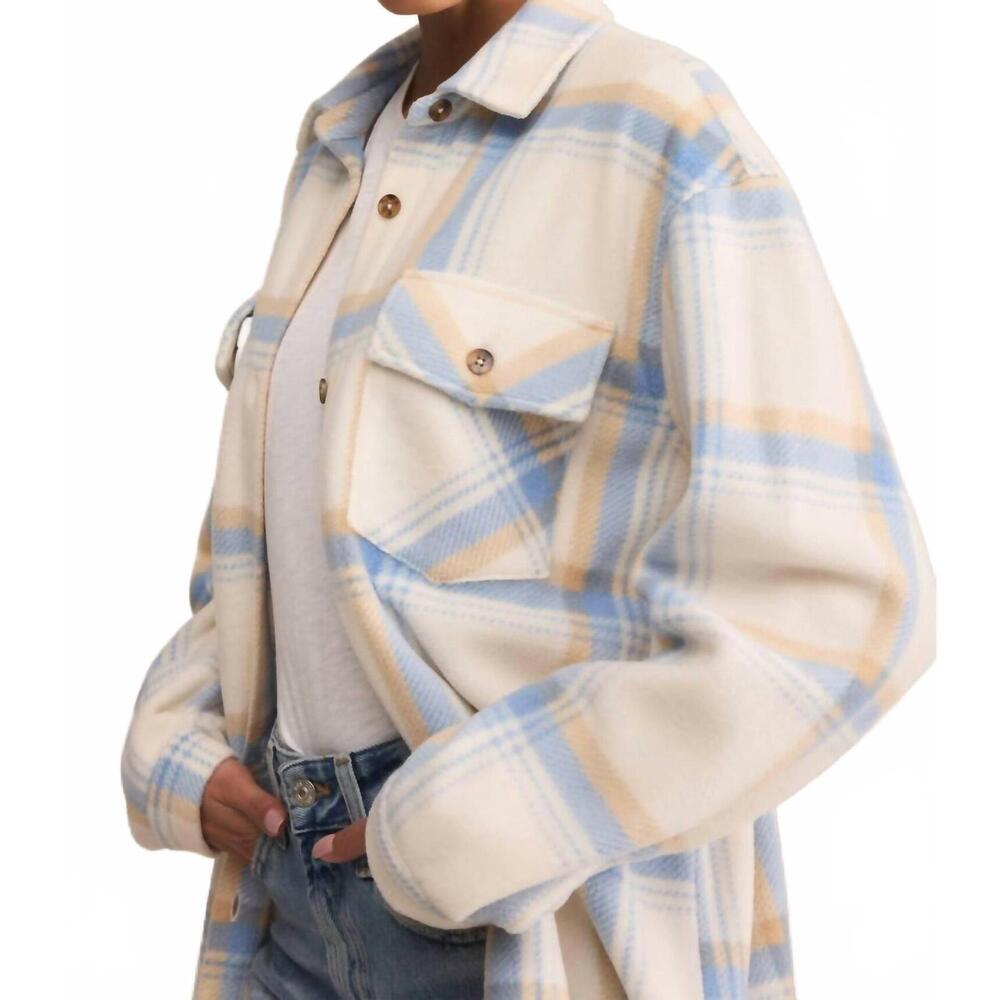 NEW Z SUPPLY hiker two toned fleece jacket in crystal - Picture 6 of 7